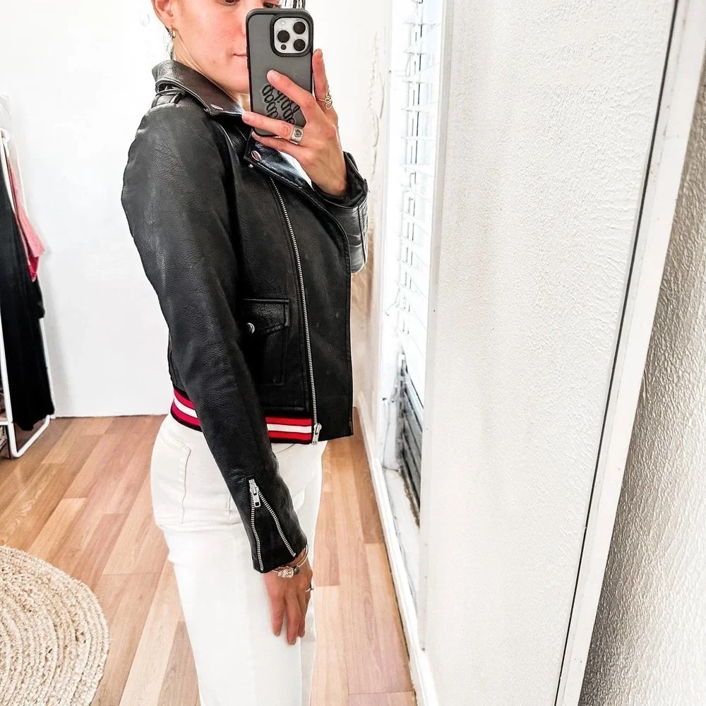 Romeo & Juliet Vegan Leather Moto Jacket Black Size Small - Picture 3 of 13